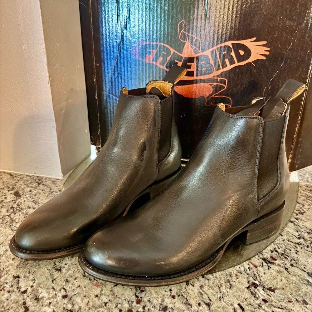 Freebird Black Leather Ankle Boots